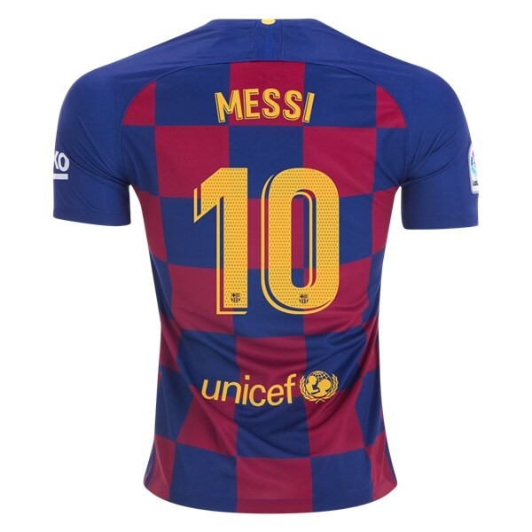 Camiseta Barcelona NO.10 Messi 1ª 2019-2020 Azul Rojo